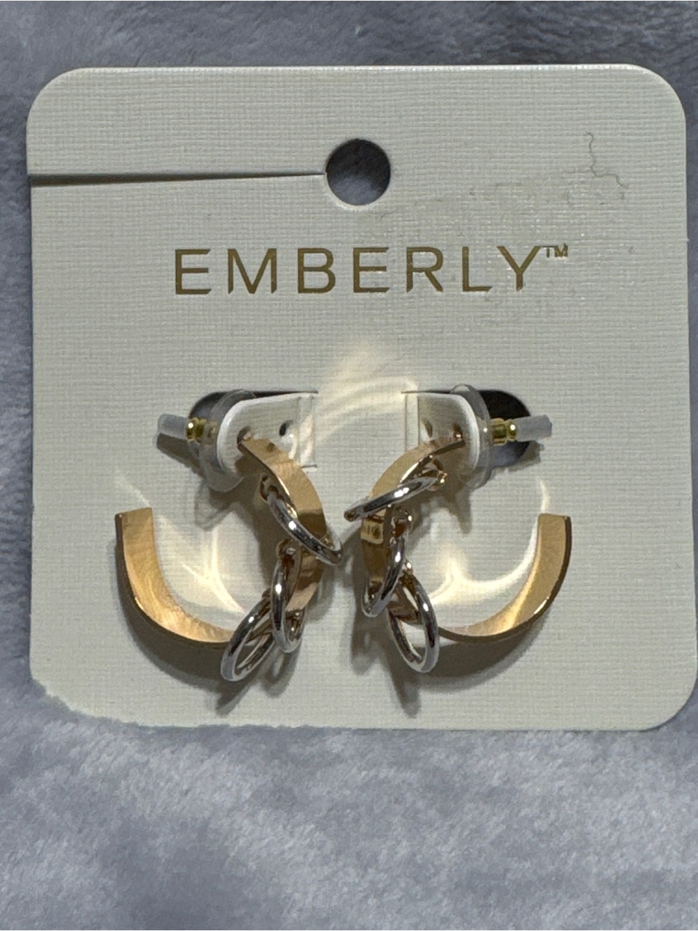 Mixed-Metal Link Hoop Earrings in Gold & Silver